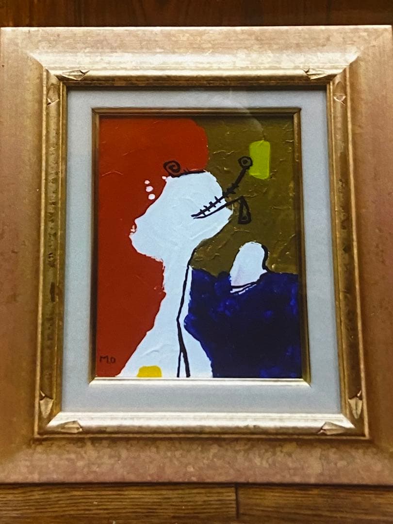 かんざしと女　額縁入り　絵画　by M.Onishi