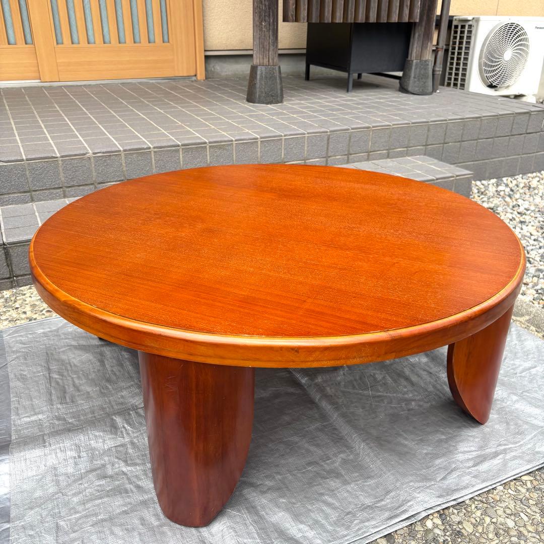 良品】昭和レトロ 木製円卓 折りたたみテーブル ちゃぶ台 ラウンド