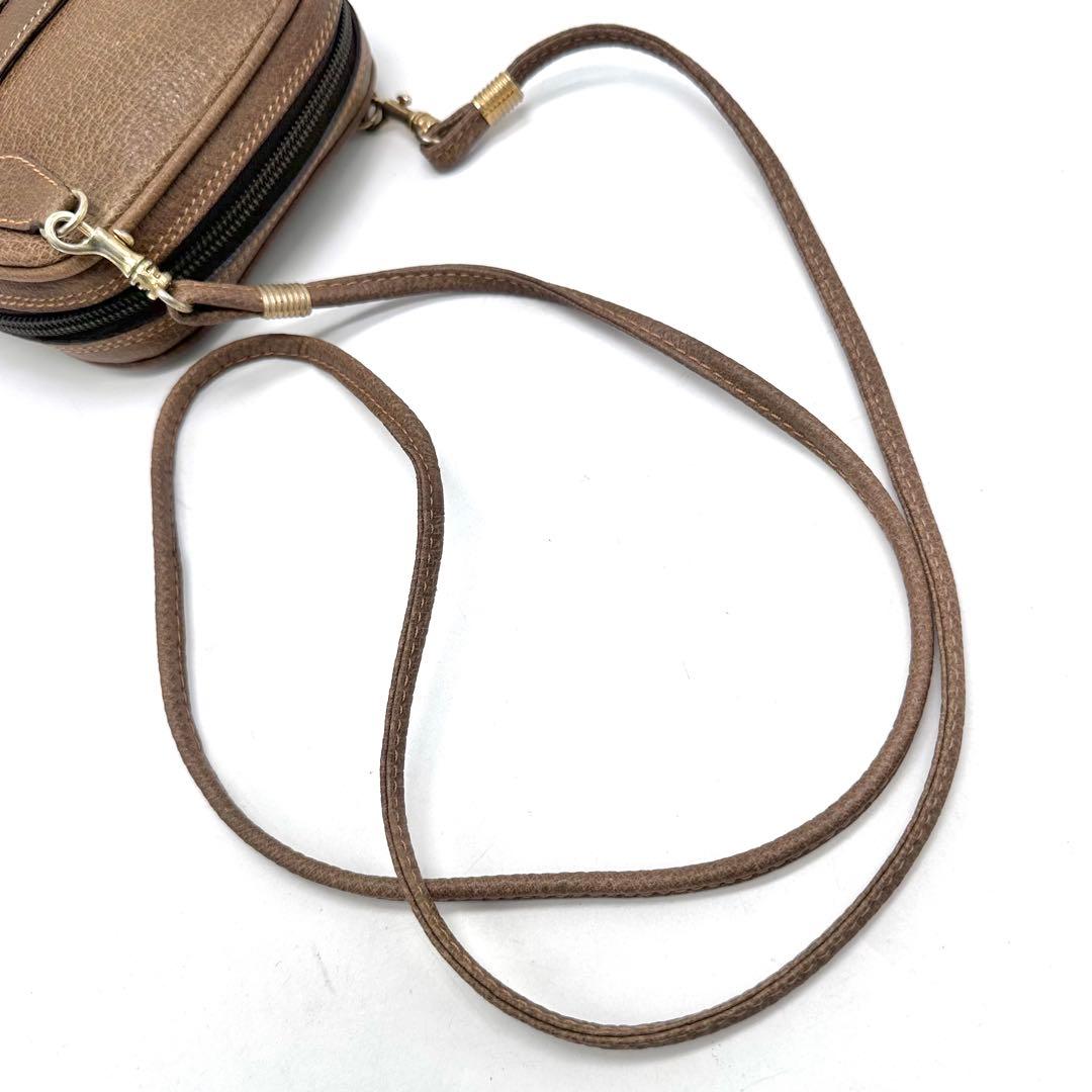 美品 OLD GUCCI ショルダーバッグ インターロッキング ヒステリア 茶
