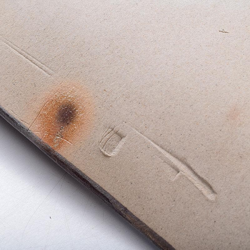 益子焼 堀越美紀作 自然釉 秋桜文 長皿 共箱 N 8681D