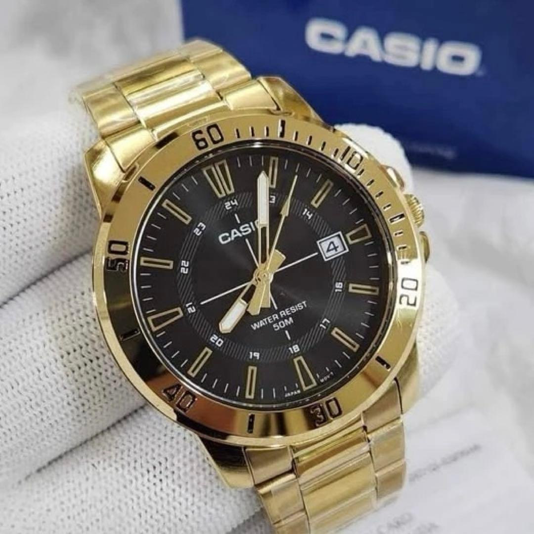 カシオ　アナログ腕時計　新品 海外並行輸入　ゴールドステンレス　国内未発売モデル