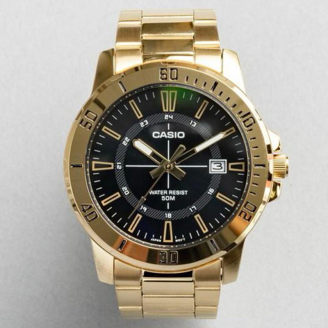 カシオ　アナログ腕時計　新品 海外並行輸入　ゴールドステンレス　国内未発売モデル