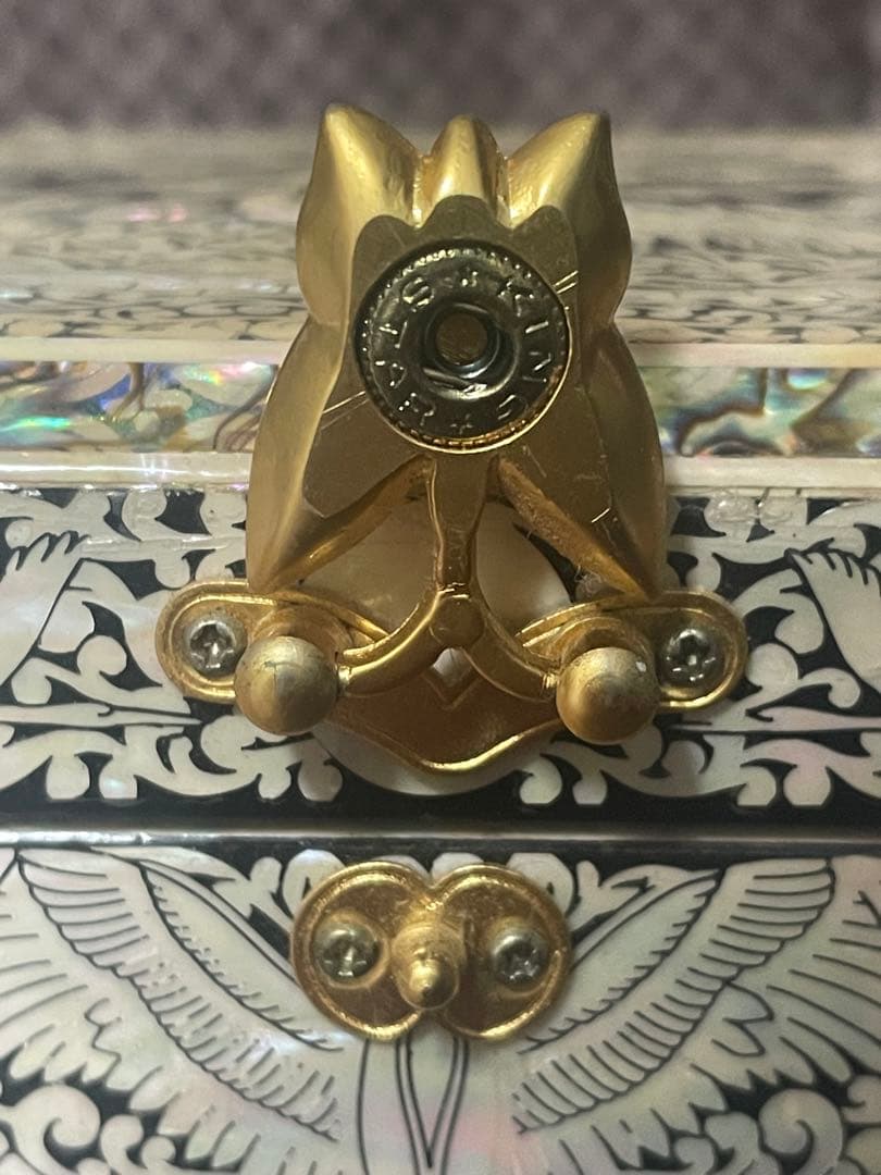 ぽ*た様 らでん　螺鈿細工 小物入れ アクセサリーケース　鏡付き