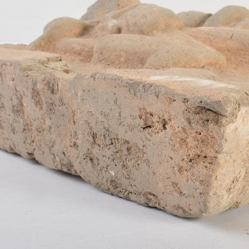 中国 朱泥 人物刻 陶版 壁飾 V R6812