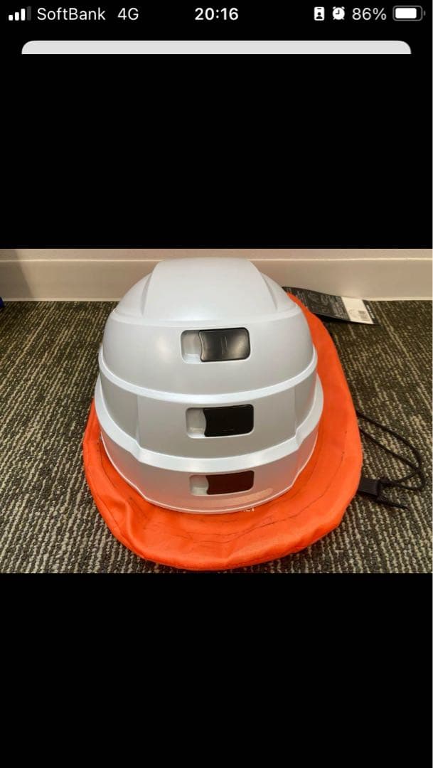 寅乃紋 様専用4個 防災ヘルメット ホワイト オレンジ収納バッグ付き