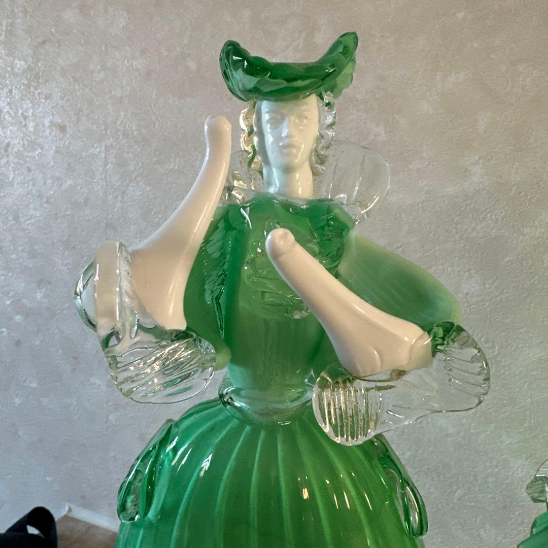 ガラス工芸 人形 ベネチアン ムラーノ グリーン ♯ベネチアングラス
