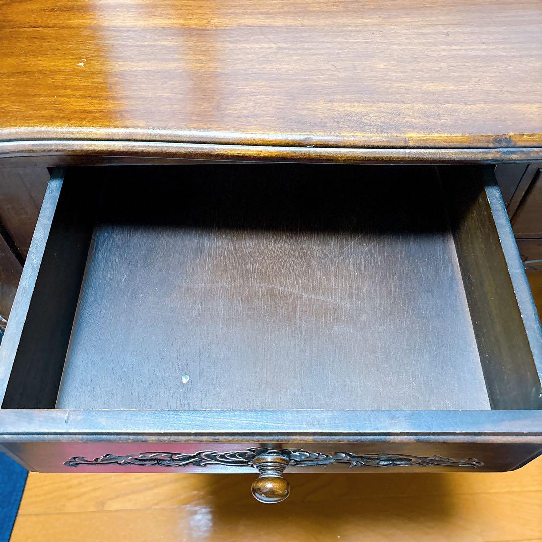 アンティーク 彫刻 猫脚 木製 コンソールテーブル デスク ヴィンテージ