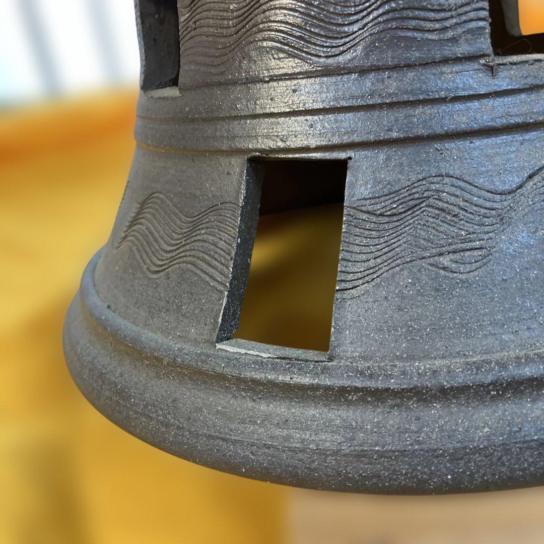 骨董 華道道具 花器 新羅土器 高杯花器 桐共箱 S759ANK 骨董 華道道具