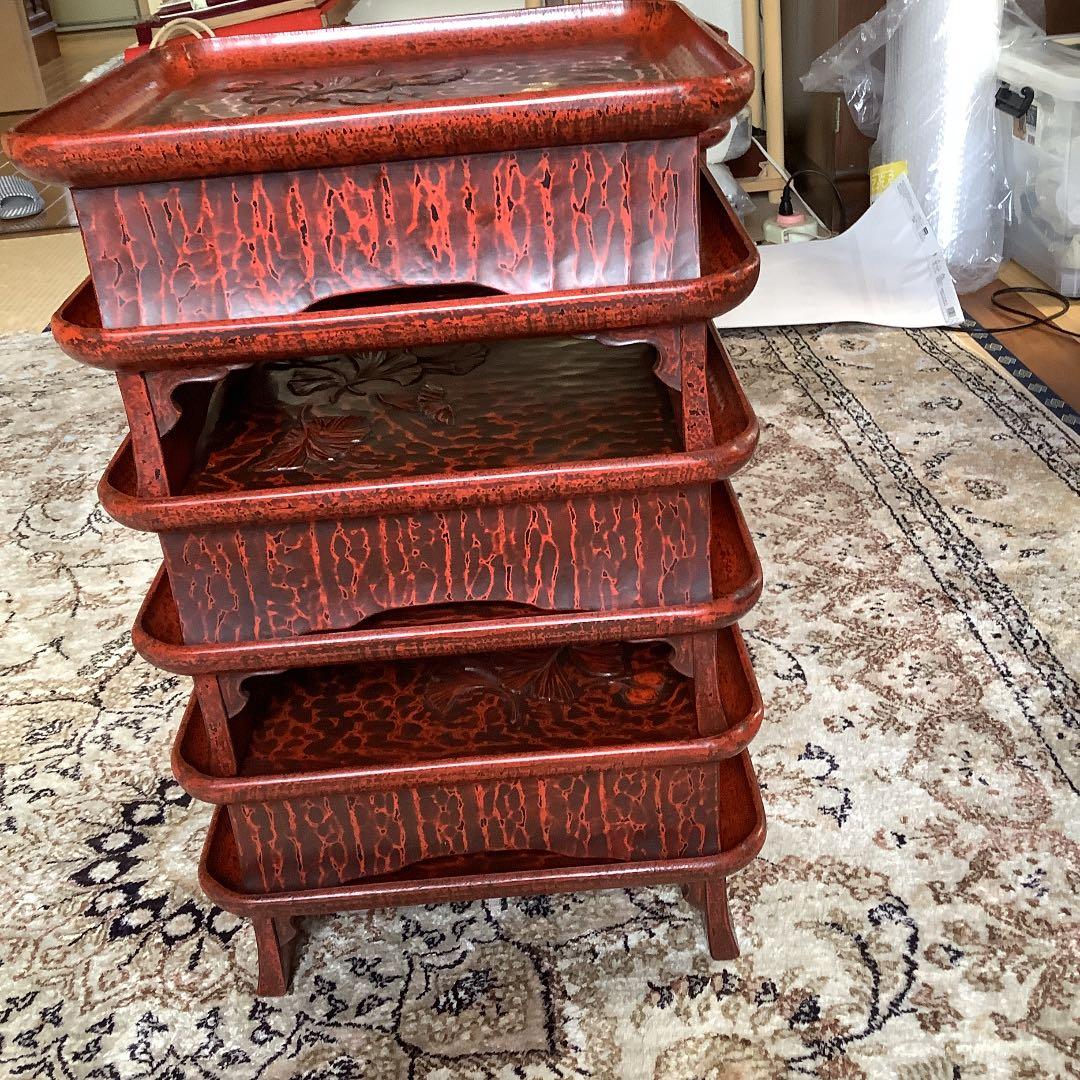 鎌倉彫漆塗り 宗和膳 十一脚