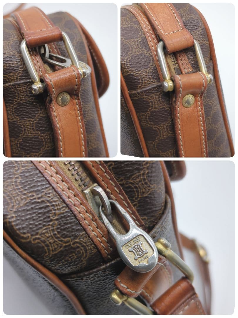 【人気モデル・良品】セリーヌ☆ショルダーバッグ マカダム トリオンフ PVC