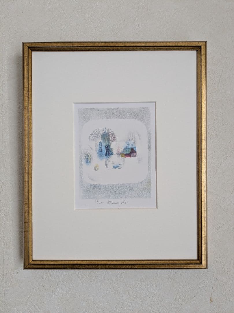 アート393 「ホワイト·ビレッジ」 チェコのリトグラフ(石版画) 19世紀