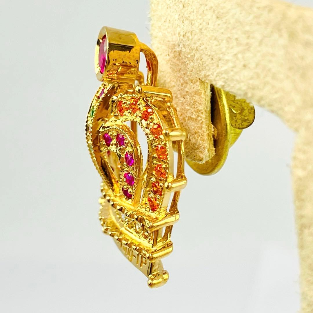 クリスティーナハン 「Peace King-TP」 K18 ダイヤ付王冠ブローチの