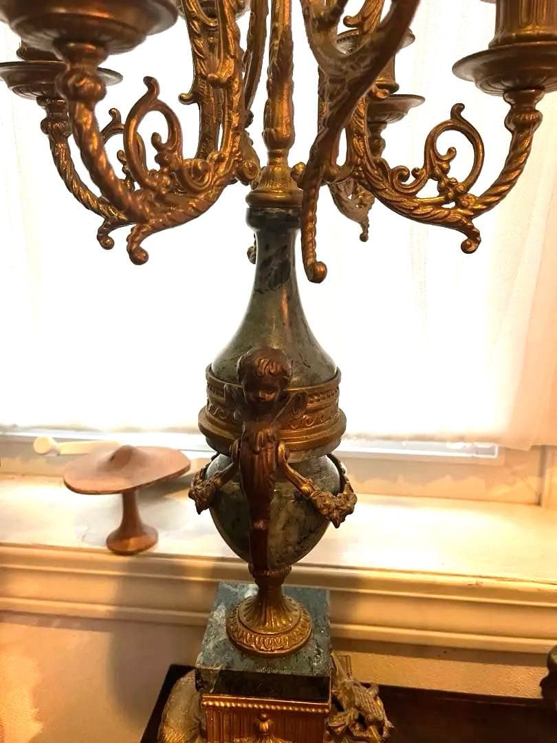 イタリア製 Imperial 置き時計 燭台セット　アンティーク