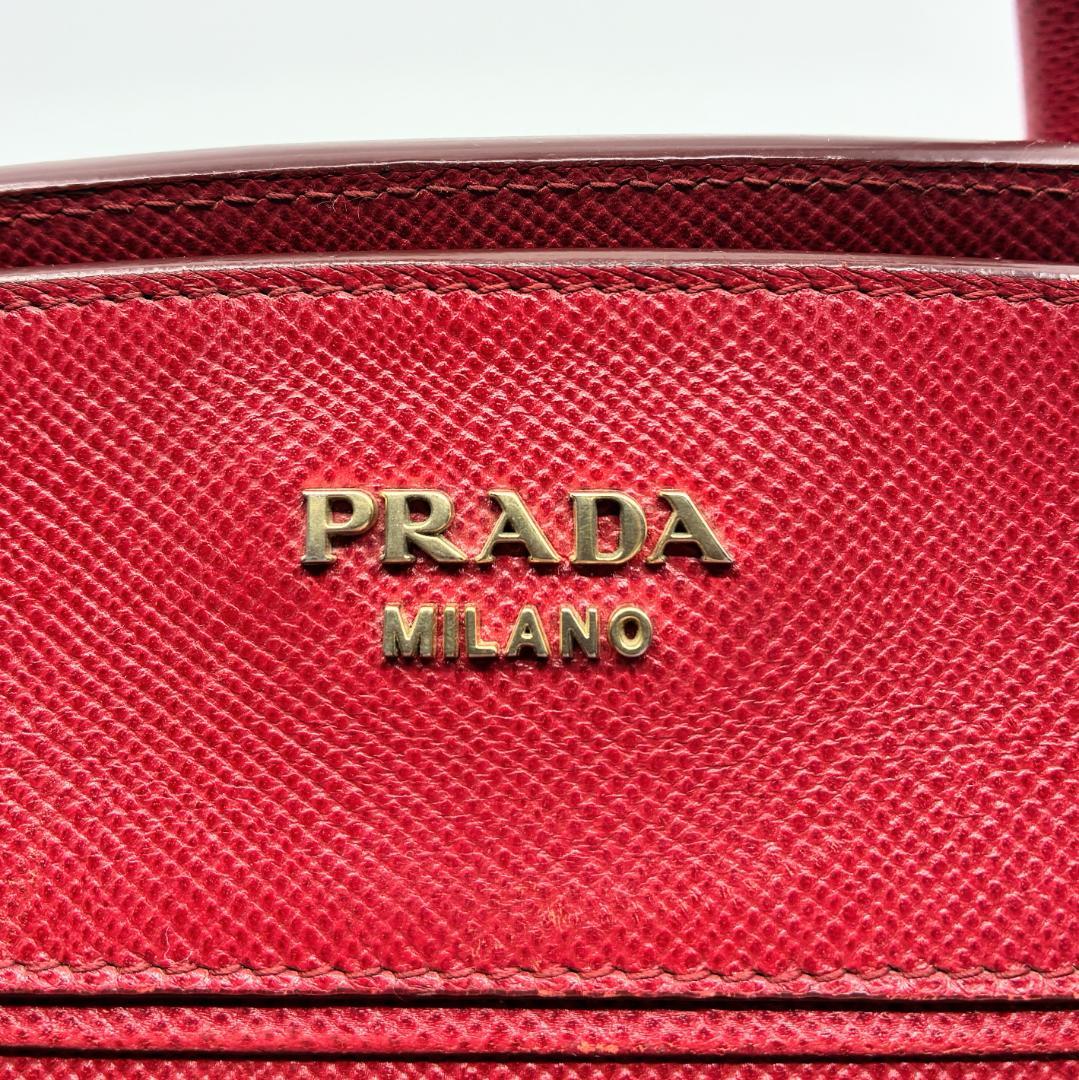 PRADA プラダ 赤 レッド サフィアーノ ハンドバッグ A1350A1