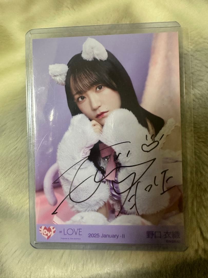 イコラブ 野口衣織 7周年コンサート 猫衣装 チュウ 直筆