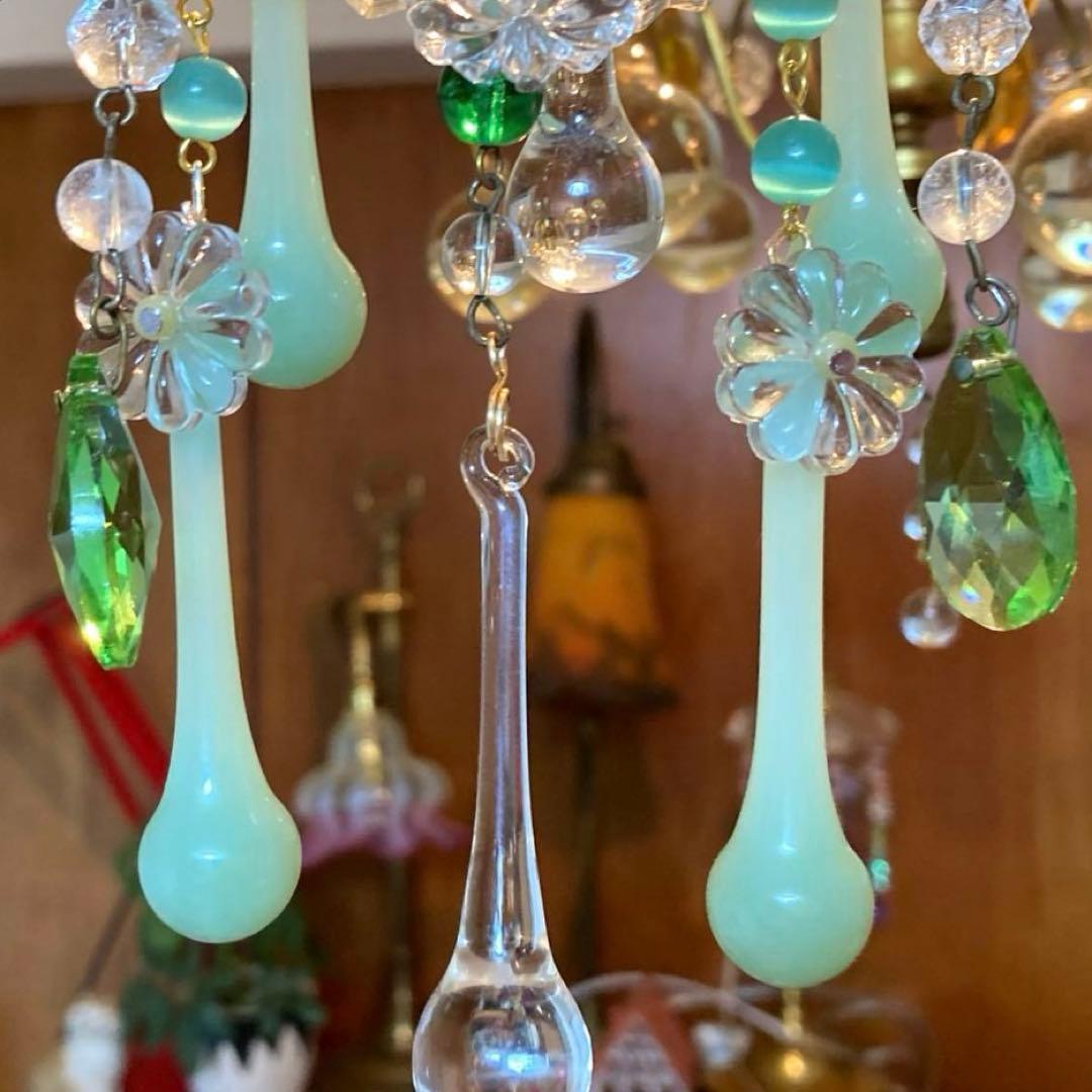 ミニシャンデリア （メロンドロップ）1920年 フランスアンティーク