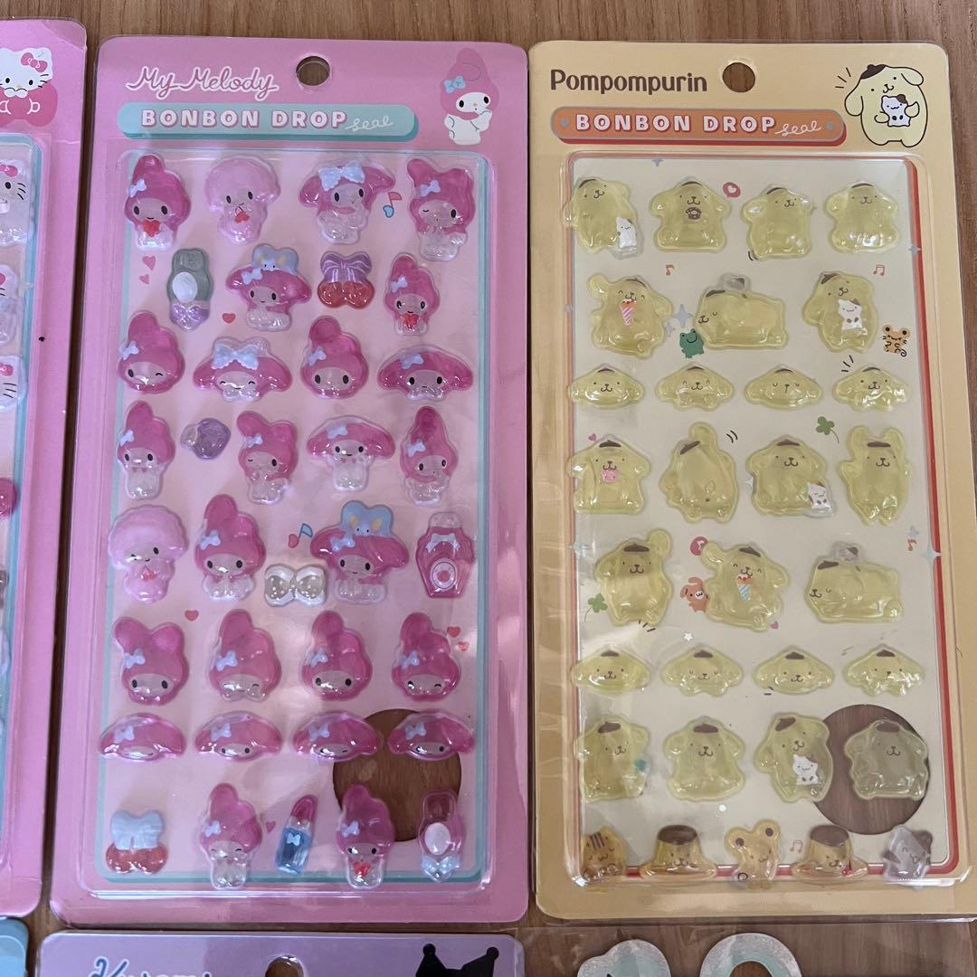 【新品未使用】サンリオ ボンボンドロップシール 8種類 ★おまけ付★