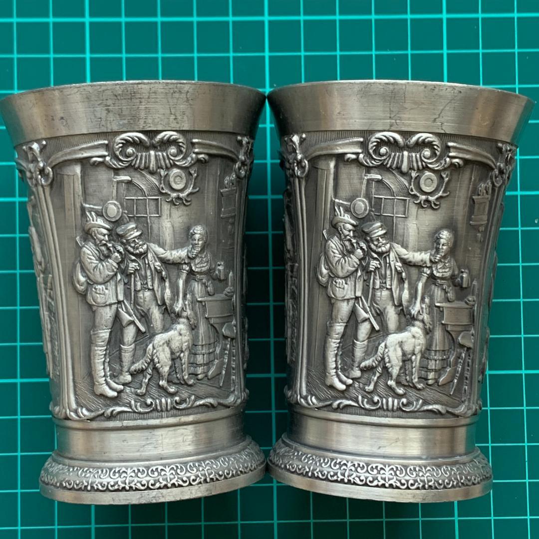 ドイツ製 SKS ZINN 95% ピューターカップ 2個セット ペア 錫製 - メルカリ