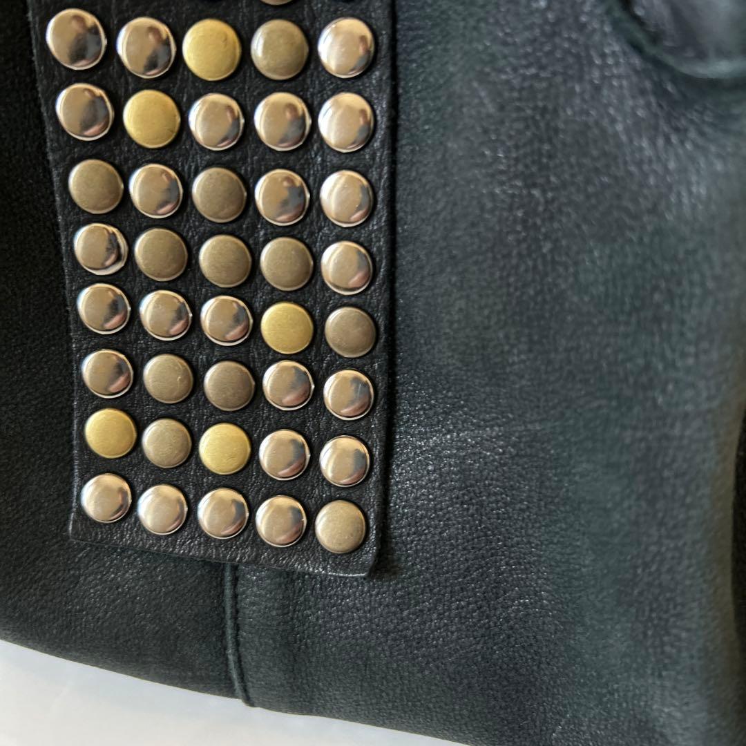 TRES レザー　ハンドバッグ　トート　ブラック　スタッズ　y2k