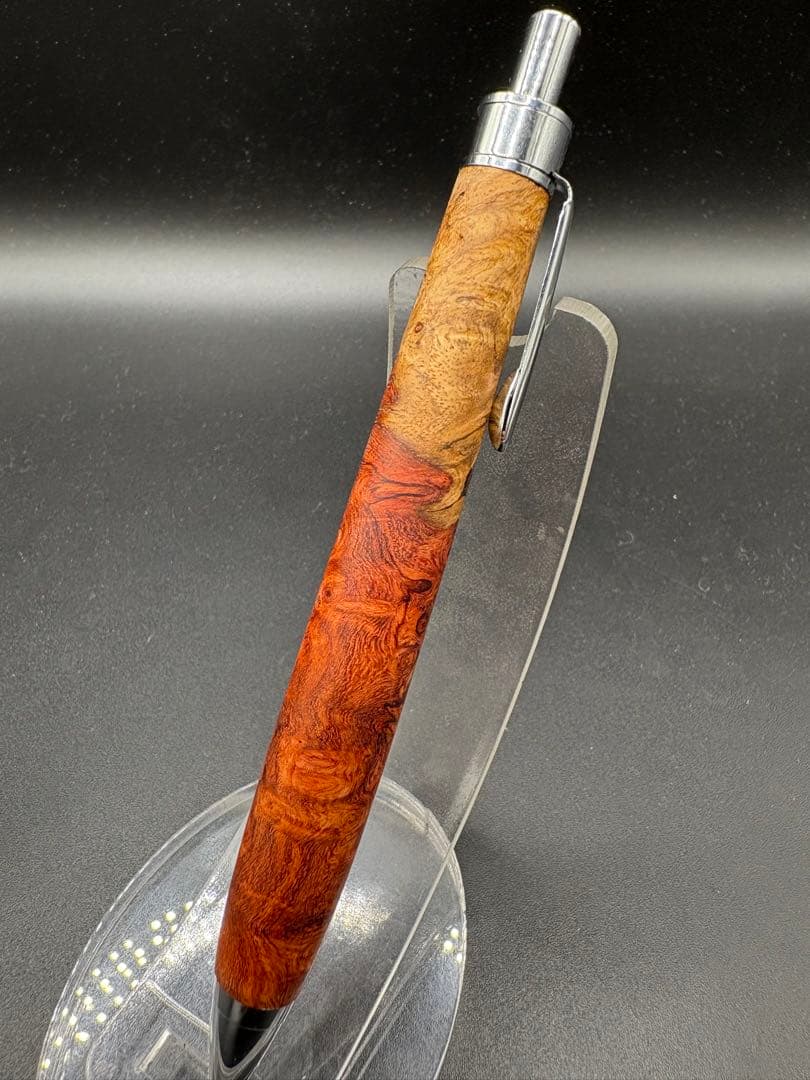517本花梨　紅白　瘤杢　木軸シャーペン　ボールペン