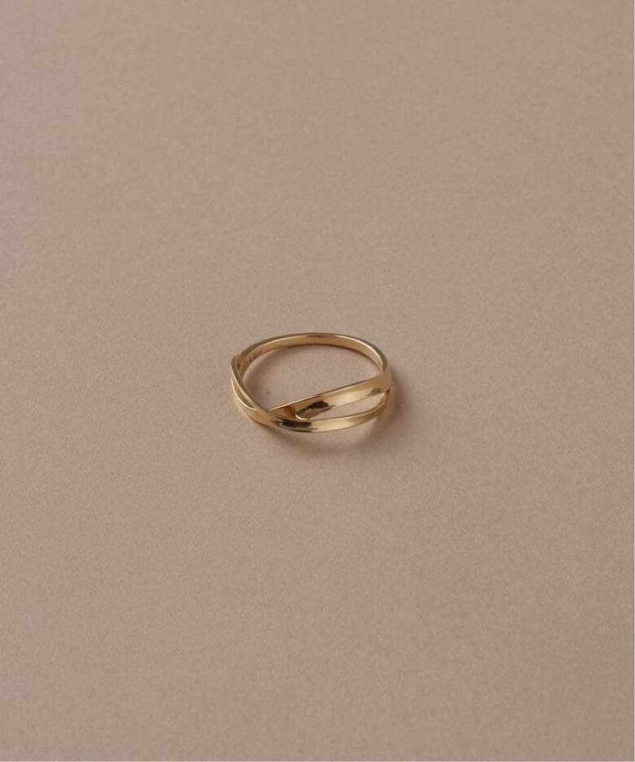 Lilas 2ラインツイストモチーフリング K10 ゴールド　13号