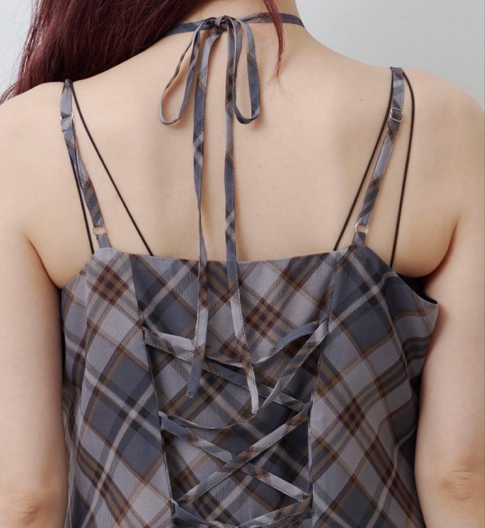 kastane ペプラムチュール×レースアップワンピースSET