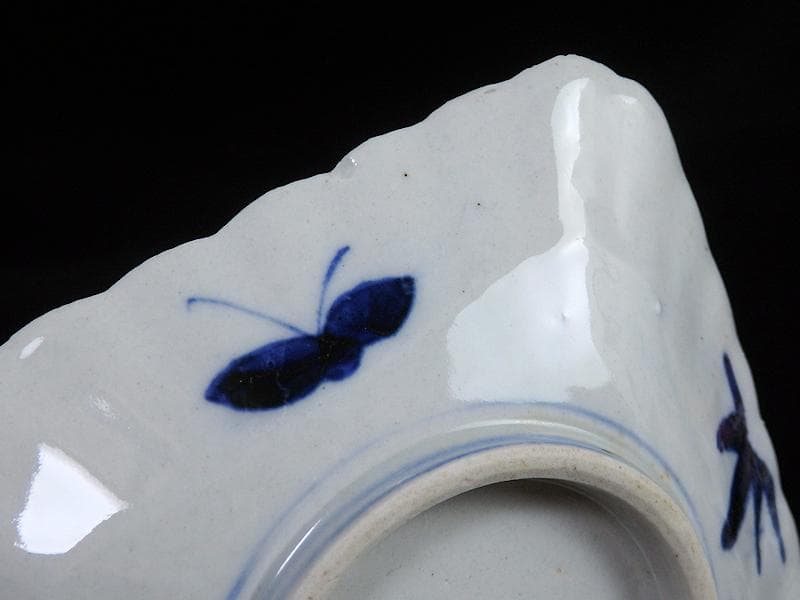 古伊万里　色絵　獅子に七宝紋の図　角皿　5枚　D559AS-BCh