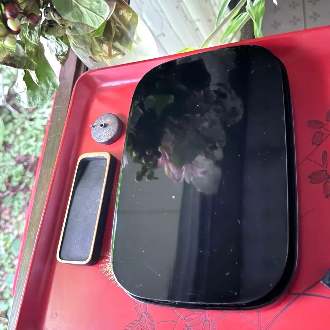 2177様感謝‼️宝石王マダム愛蔵品　天然木 本漆 四君子蒔絵 硯箱水滴硯三点揃い