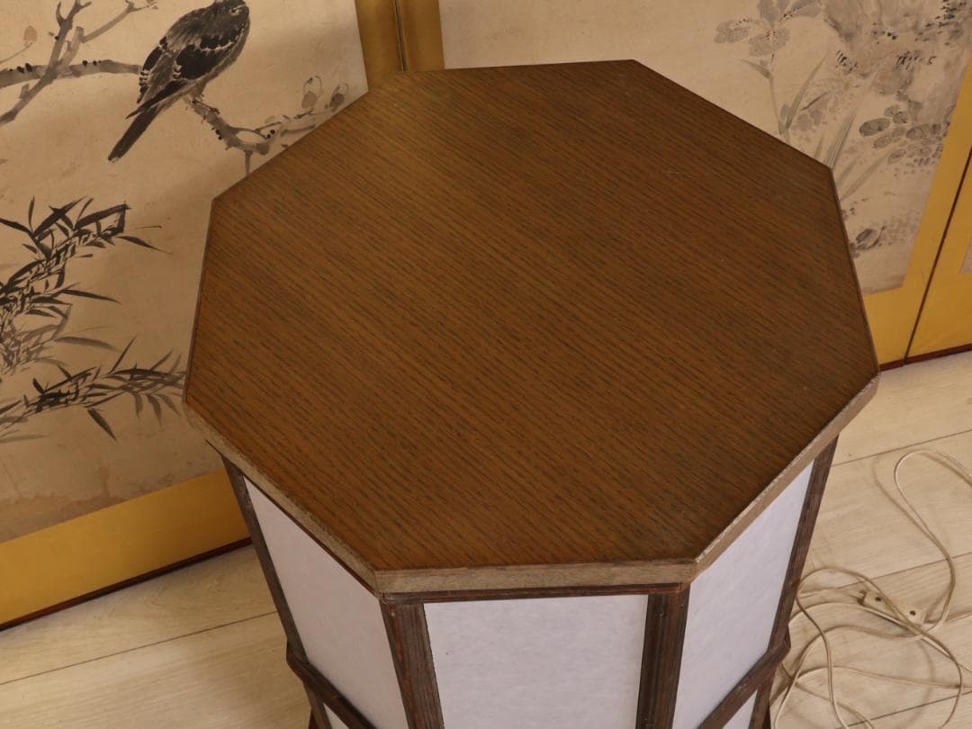 BK269 昭和レトロ 木製 八角 行燈 ライト 行灯 照明 - メルカリ