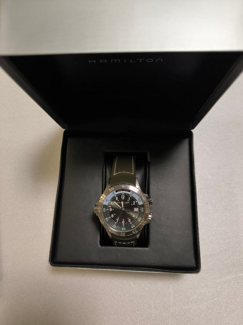 ハミルトン　メンズ　ダイバーズウォッチ カーキネイビー　GMT