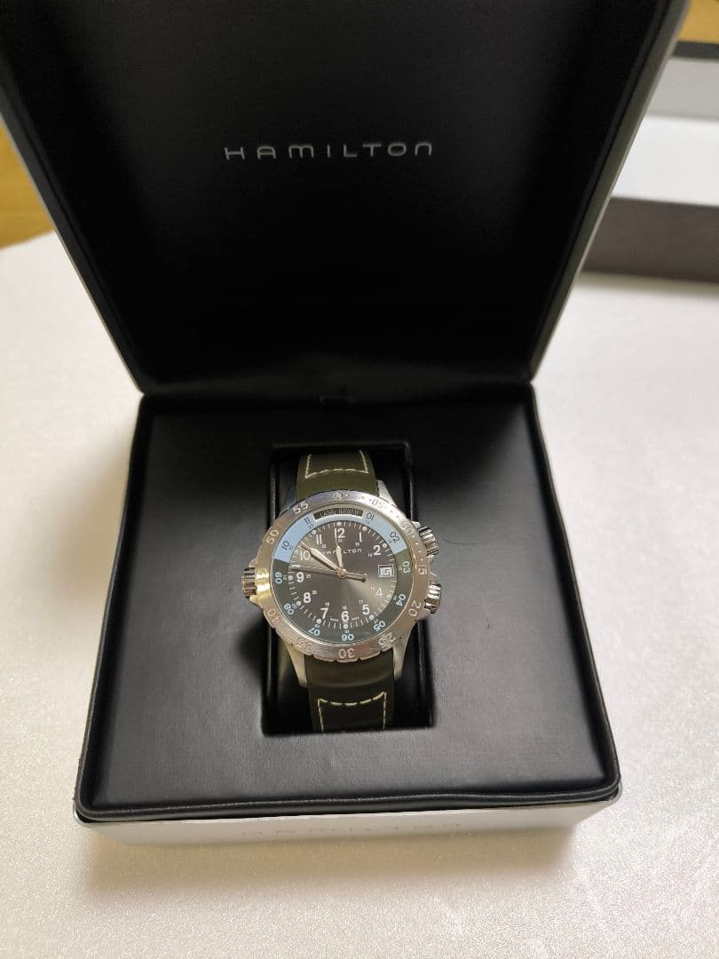 ハミルトン　メンズ　ダイバーズウォッチ カーキネイビー　GMT