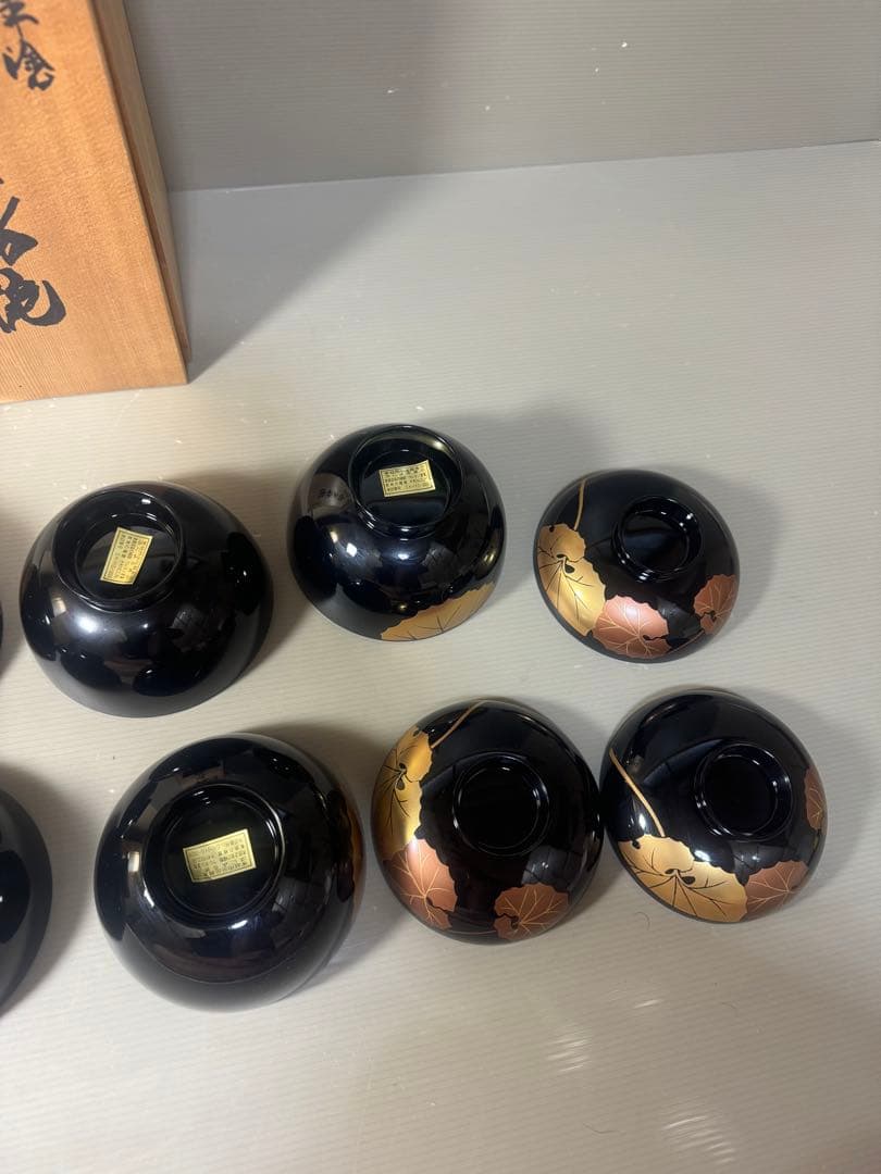 2547 会津塗り お吸い物椀　5客　未使用