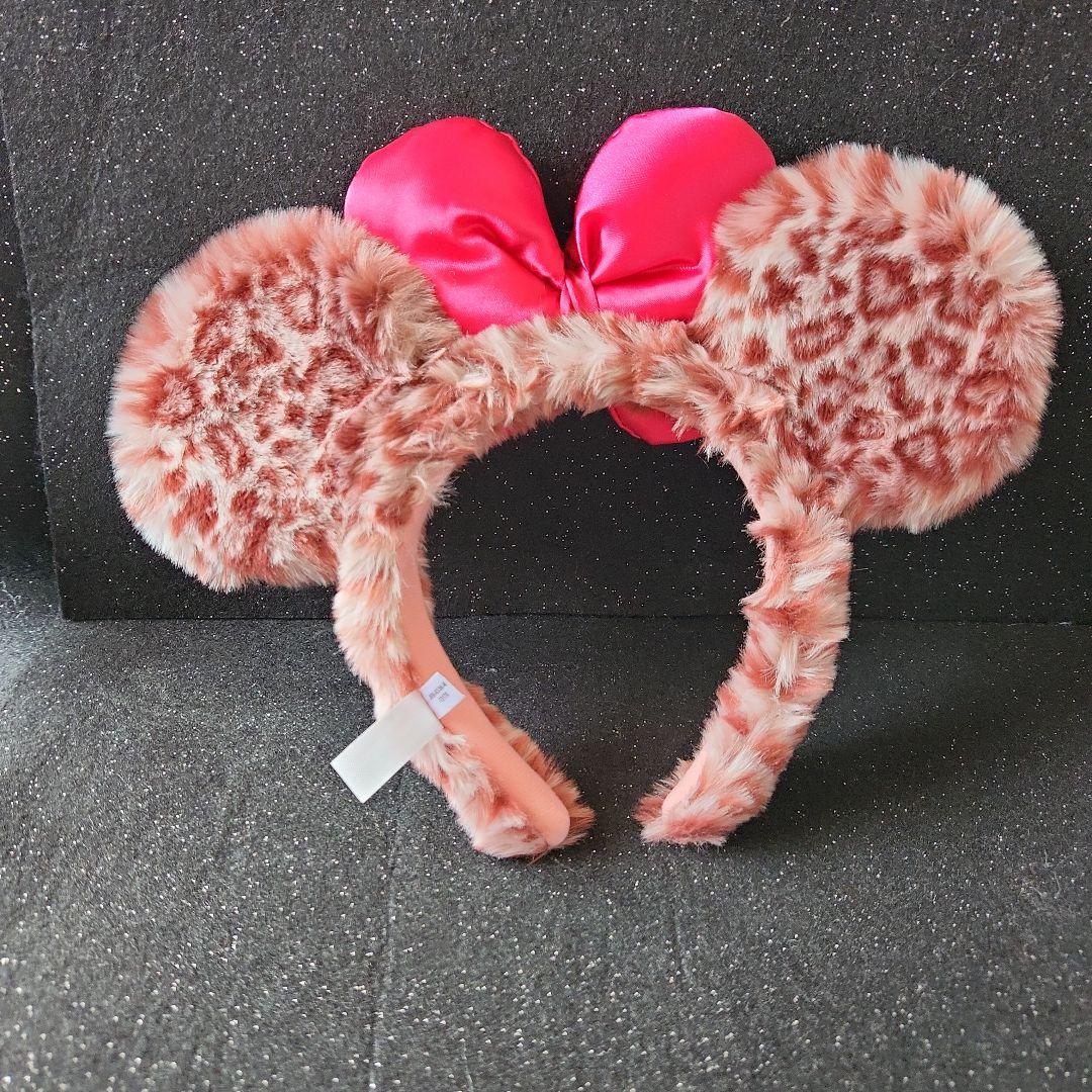 希少品】東京ディズニーランド ミニー ヒョウ柄 耳あて リボン ギャル
