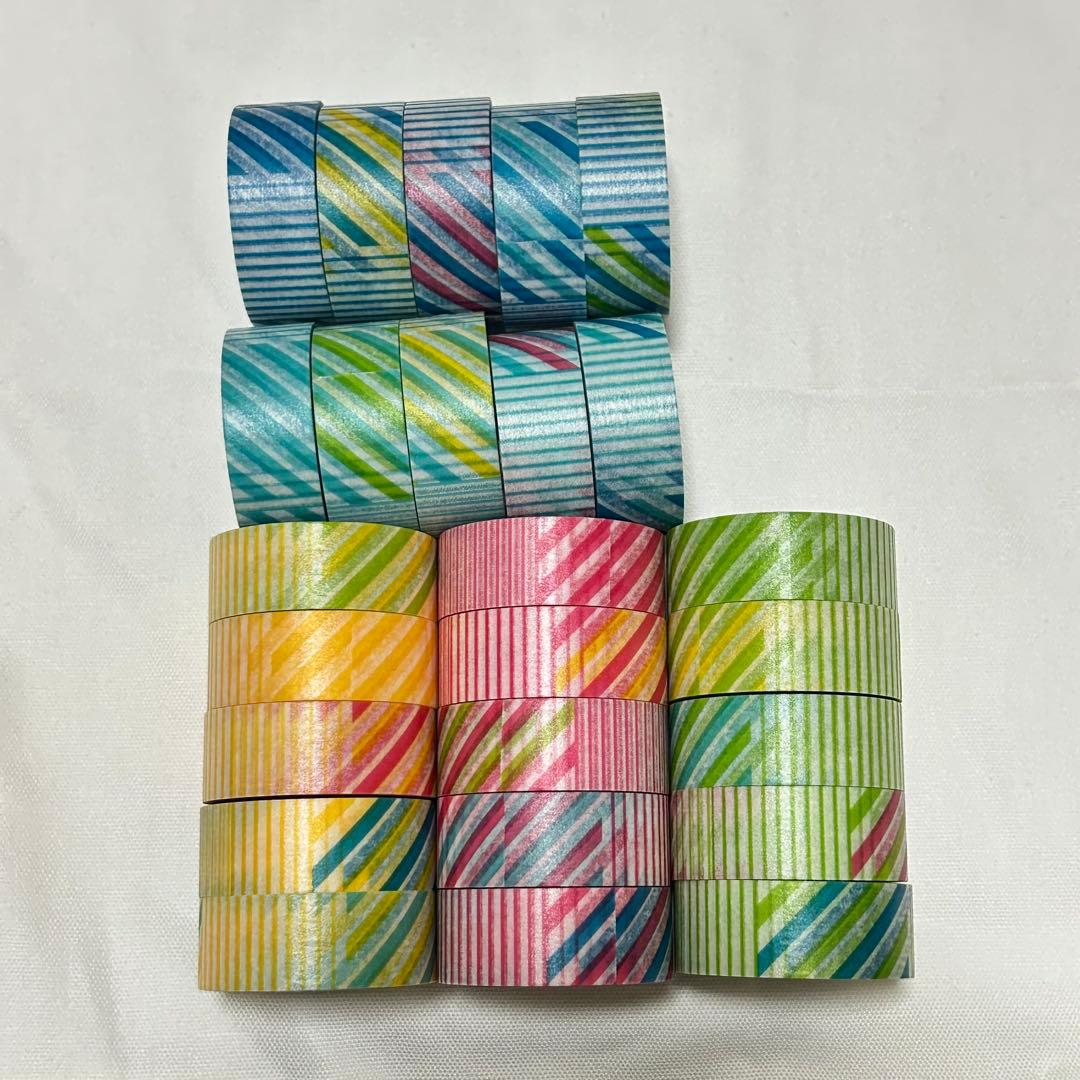 mt lab. 限定カラセレ マスキングテープ ストライプ×ボーダー 25本