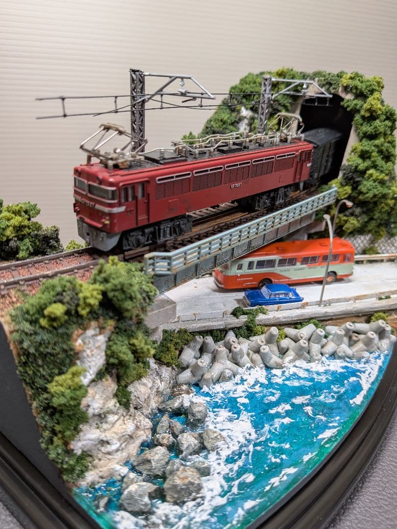 No.61鉄道Nゲージジオラマ車両、バス等付き