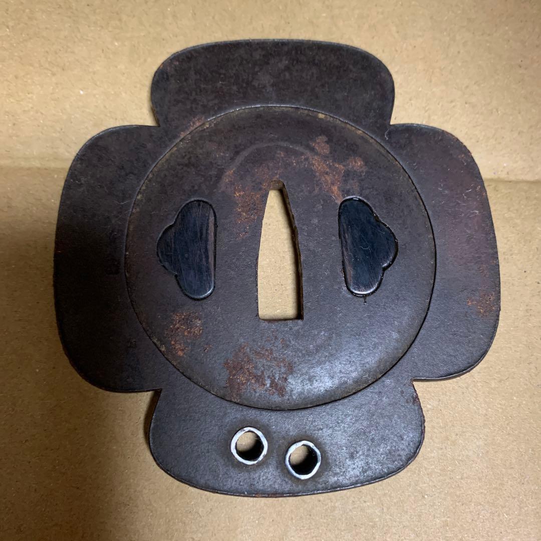 獅*丸様 鉄製 四葉型鍔　刀の鍔　鍔　日本刀　武具