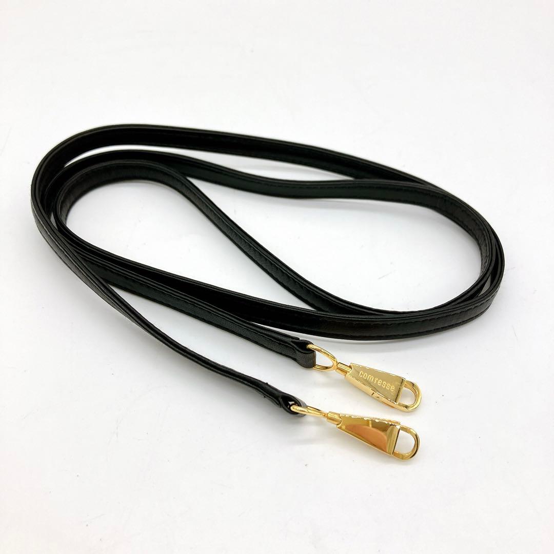 美品【COMTESSE】ミニバニティバッグ　ゴールド金具　ホースヘア　ブラック.