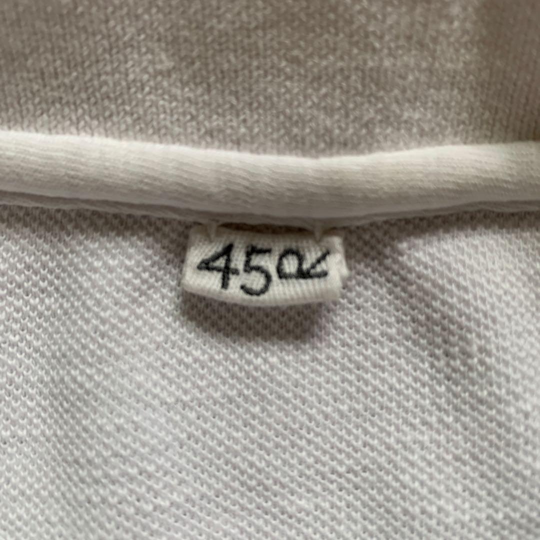 45R カノコのMキャミポロ ワイドポロ　ホワイト　R 刺繍　45rpm