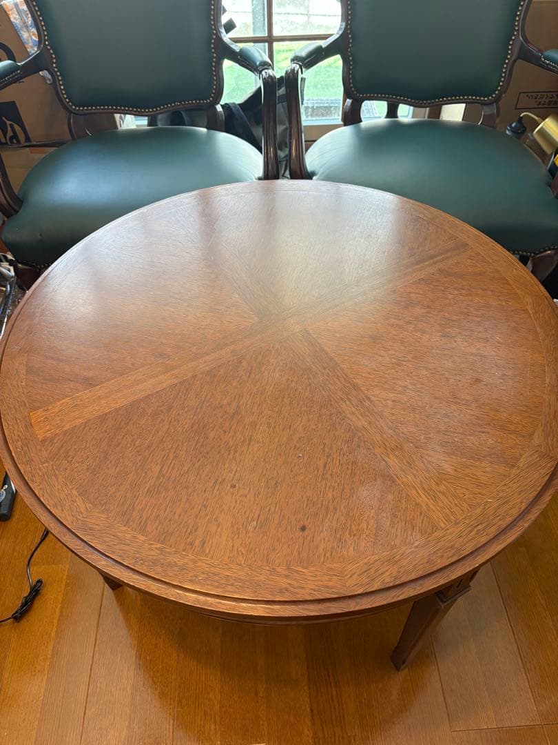 町田市 直接取引限定 maruni 円形木製テーブル - メルカリ