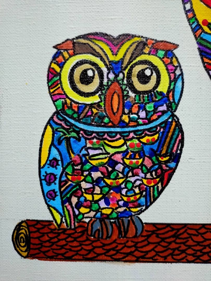 F6号】ジミー大西【森】手描き作品/表裏サイン/油彩/アクリル/絵画/額縁