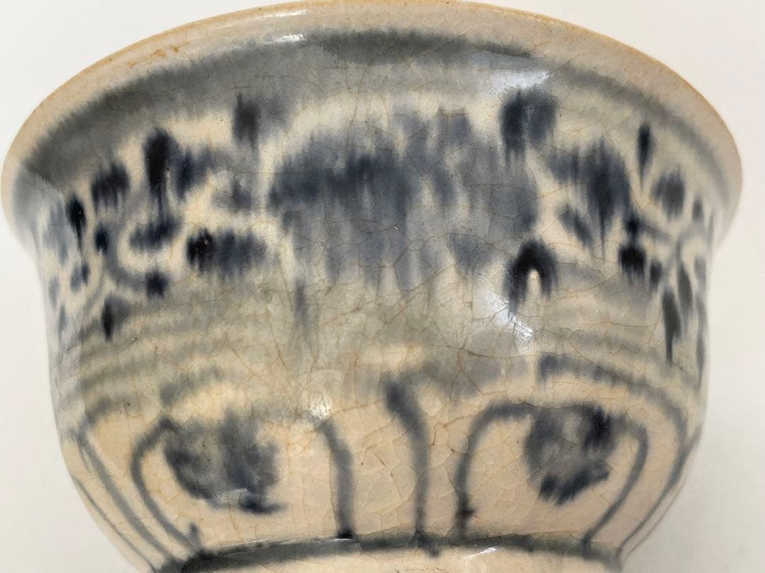 骨董 アンティーク 安南 絞手 茶碗 ベトナム古陶磁 蜻蛉手茶碗の通販は