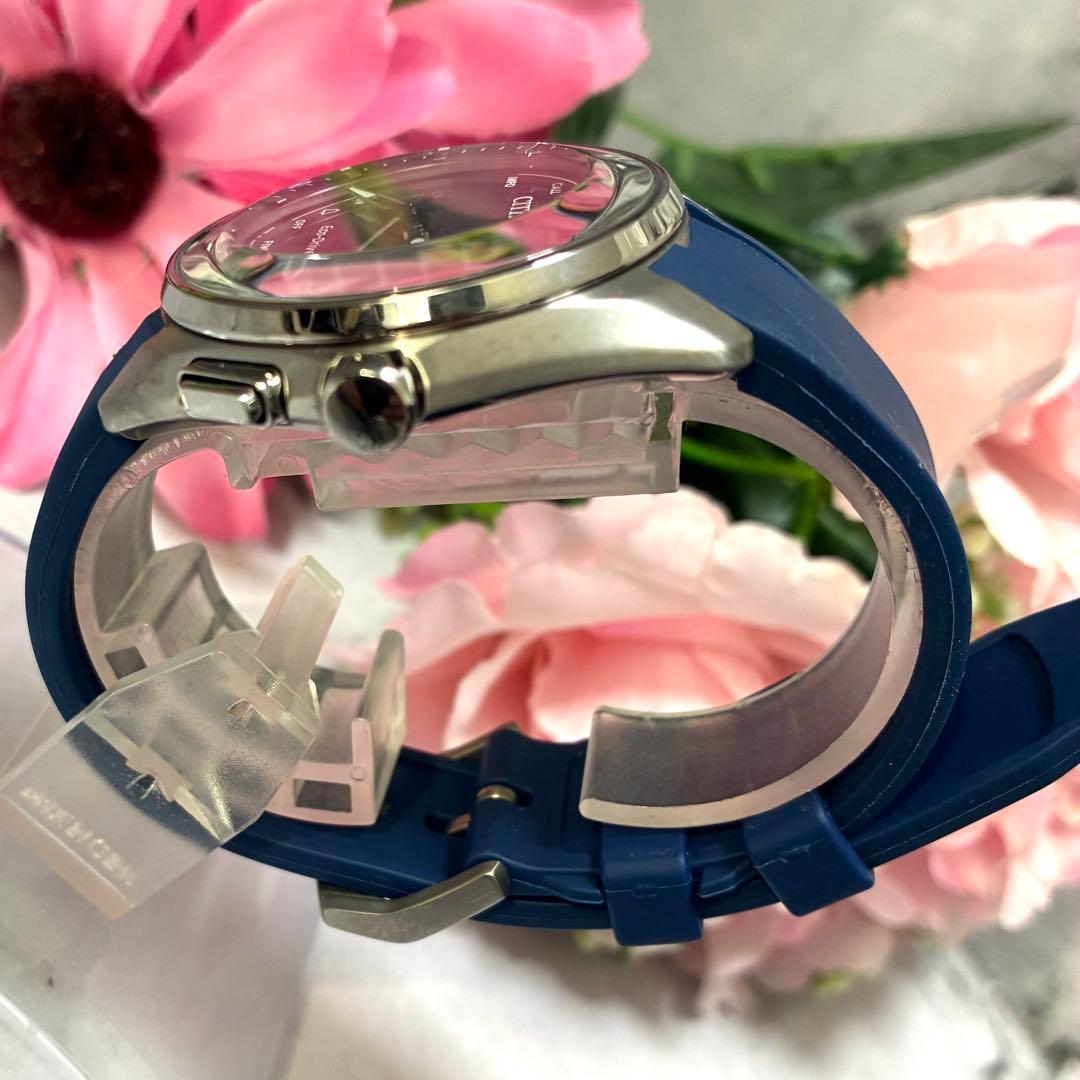 【美品】シチズン 腕時計 Bluetooth ソーラー W410 ネイビー