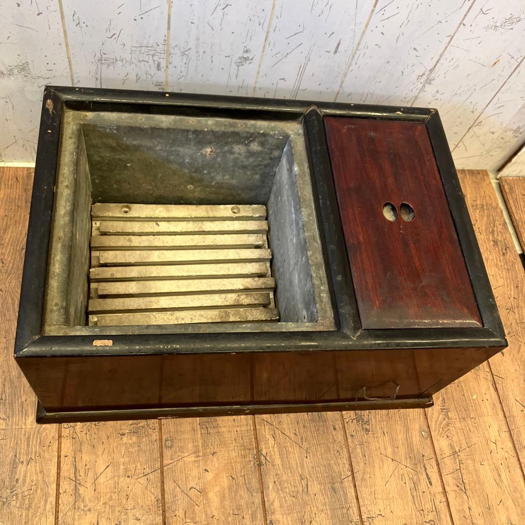 昭和レトロ 木製 火鉢 長火鉢 箱火鉢 囲炉裏 骨董 古道具 古民具