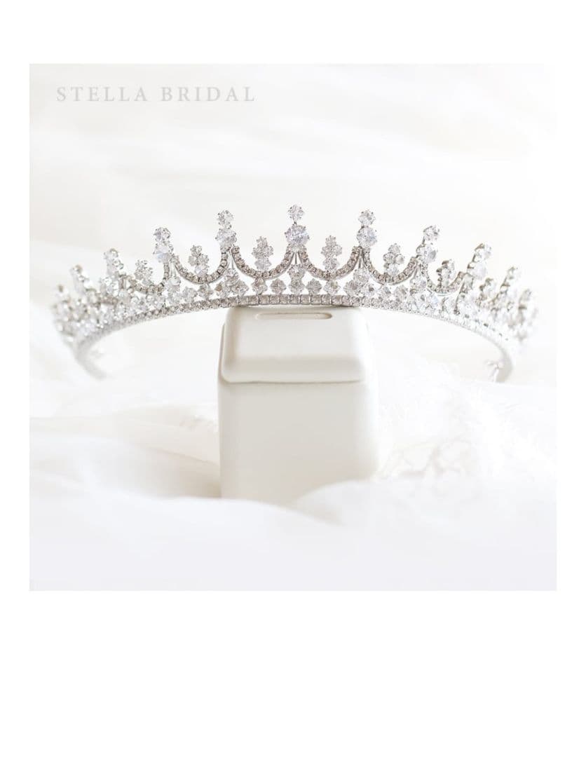 ステラブライダル キュービックジルコニア ティアラ フォンテーヌⅢ