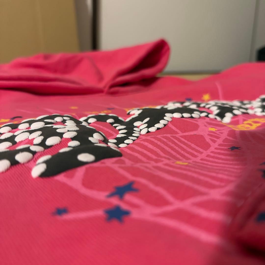 さとし Spider / Sp5der P*NK V2パーカー ピンク