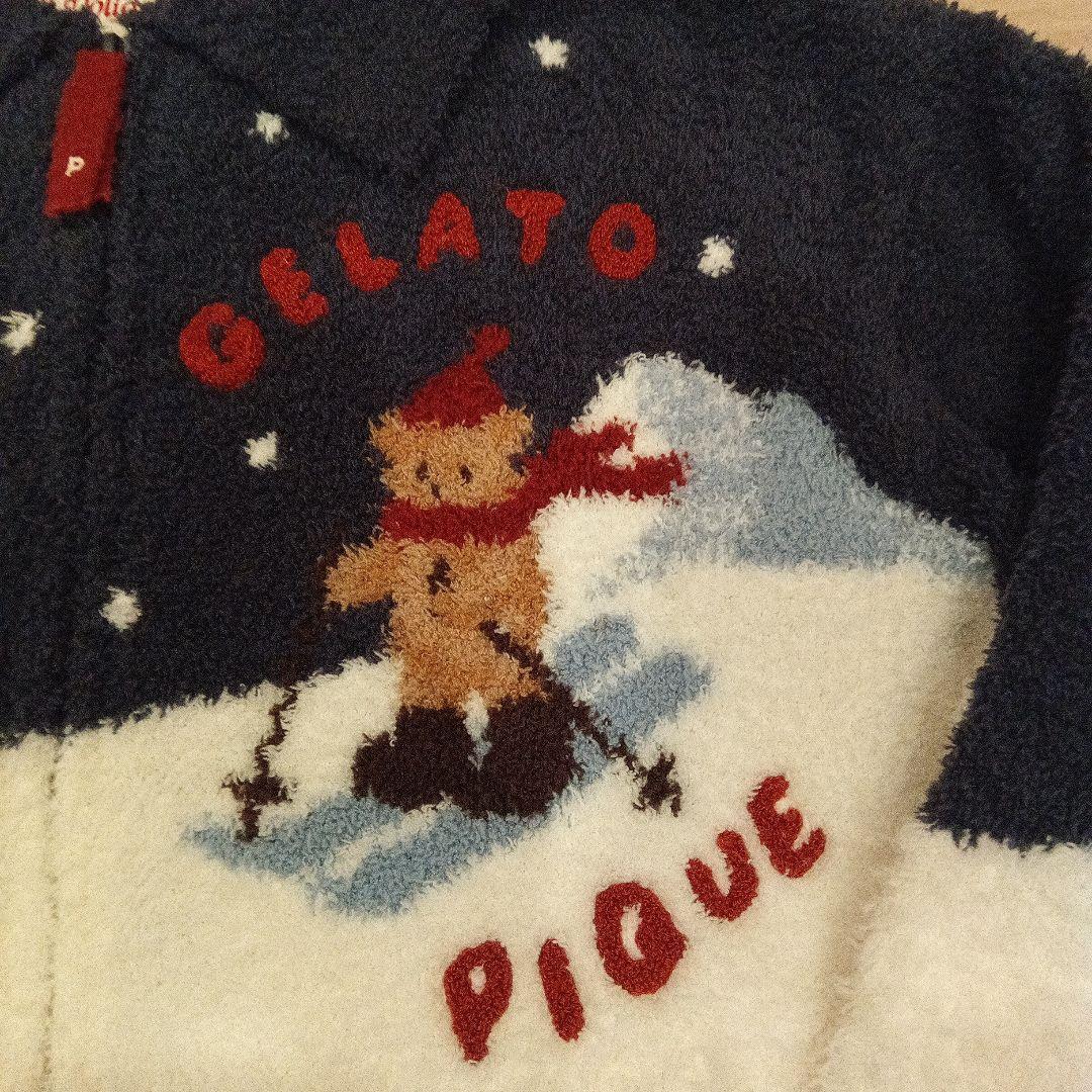 ジェラピケ　スキーベア　ホリデー　ジャガードカーディガン