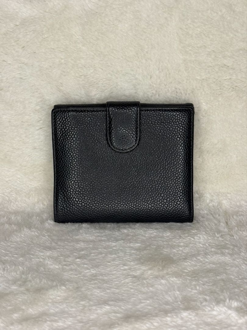 【CHANEL✨】二つ折り財布 キャビアスキン ブラック