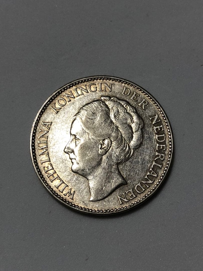 美品 1931年 オランダ 1グルデン 銀貨 ウィルヘルミナ女王肖像銀貨