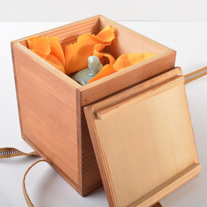 茶道具 板谷波山作 青磁 三足香爐 共布共箱 M R6770