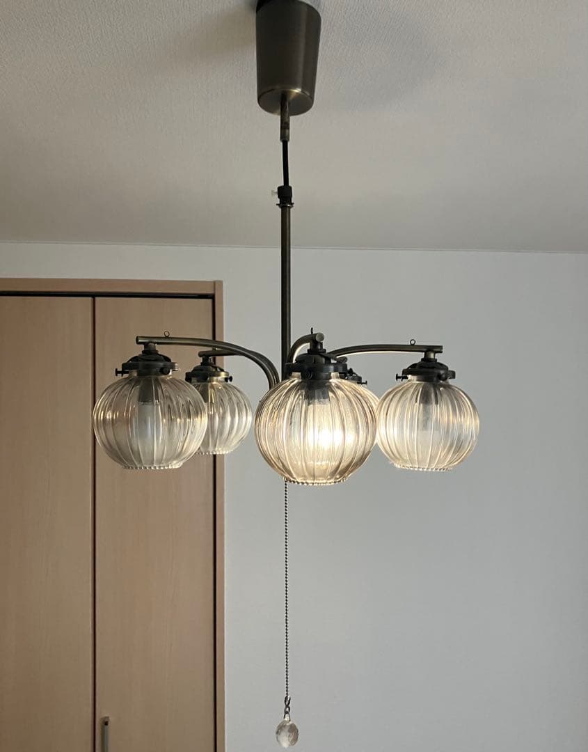 インターフォルム リプリ プリーツガラスのシーリングライト 5灯